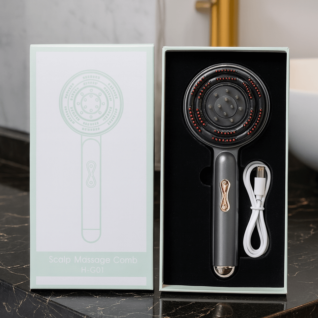 Solévia – La Brosse de massage du Cuir Chevelu EMS & Lumières LED