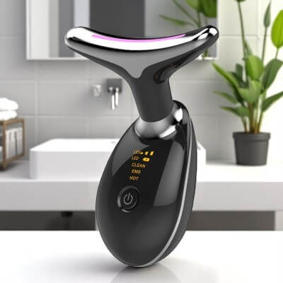 Livaé – Massage facial chauffant & 7 lumières LED pour une peau éclatante