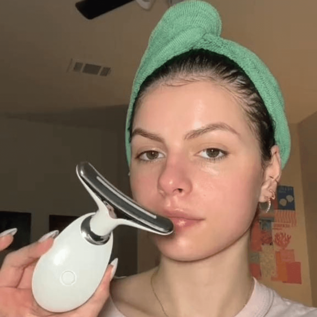 Livaé – Massage facial chauffant & 7 lumières LED pour une peau éclatante