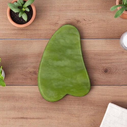 Auréva – Kit de masaje facial natural (Rodillo de jade y Gua Sha)