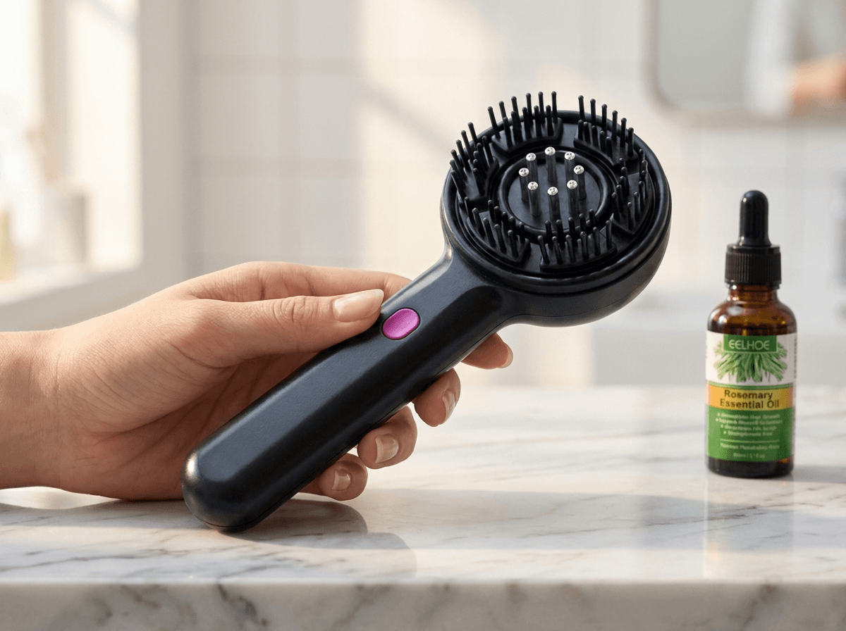 Solevia | Peanaha massaažiseade · LED · Vibratsioon · Õliinfusioon · Tihedamad, tugevamad juuksed