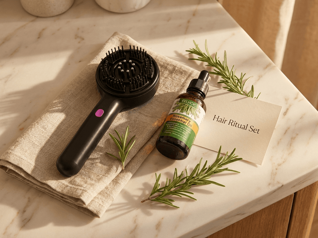 Solevia | Kopfhautmassagegerät · LED · Vibration · Öl-Infusion · Dichteres, Stärkeres Haar