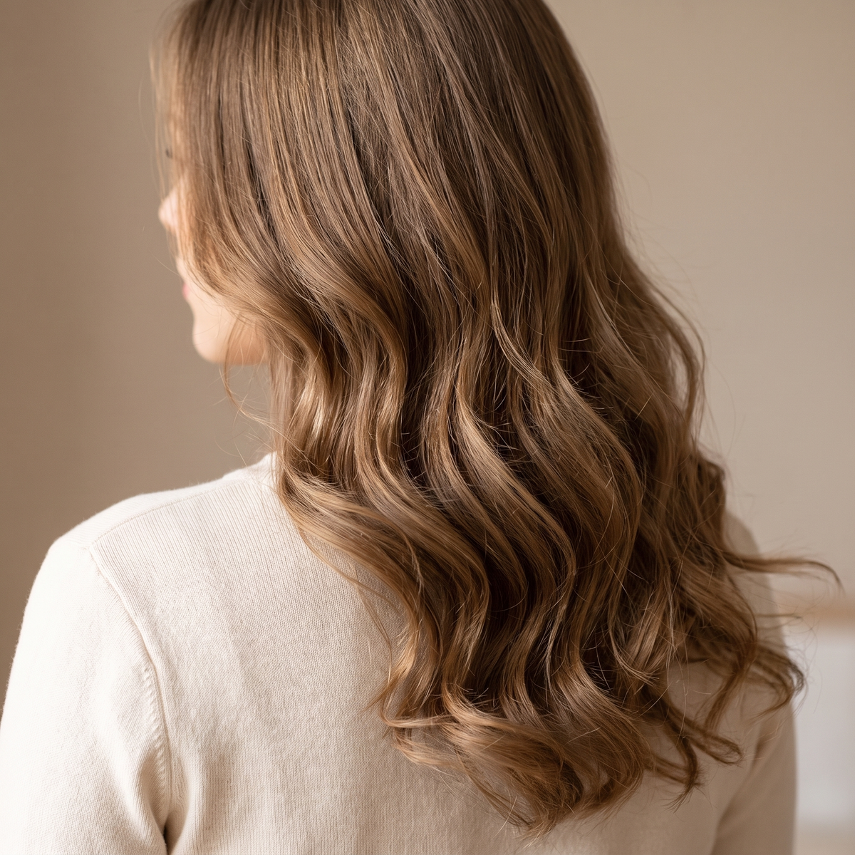 Close-up of soft natural curls created overnight without heat